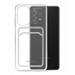 Mobilize Gelly Card Coque Transparente Samsung Galaxy A52s 5G Coque arrière en TPU Souple avec Porte-Cartes - Transparent