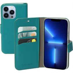 Mobiparts Saffiano Wallet Housse Apple iPhone 13 Pro Etui Porte-Monnaie - Turquoise