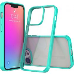 Mobigear Crystal Coque Apple iPhone 13 Pro Coque arrière Rigide - Transparent / Turquoise